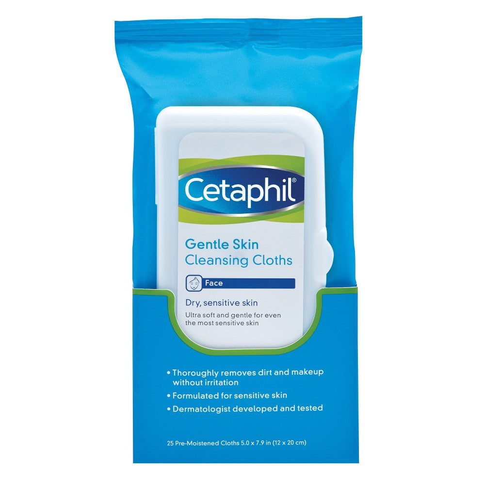 Cetaphil Gentle Skin Cleansing Cloths, 25 Ea